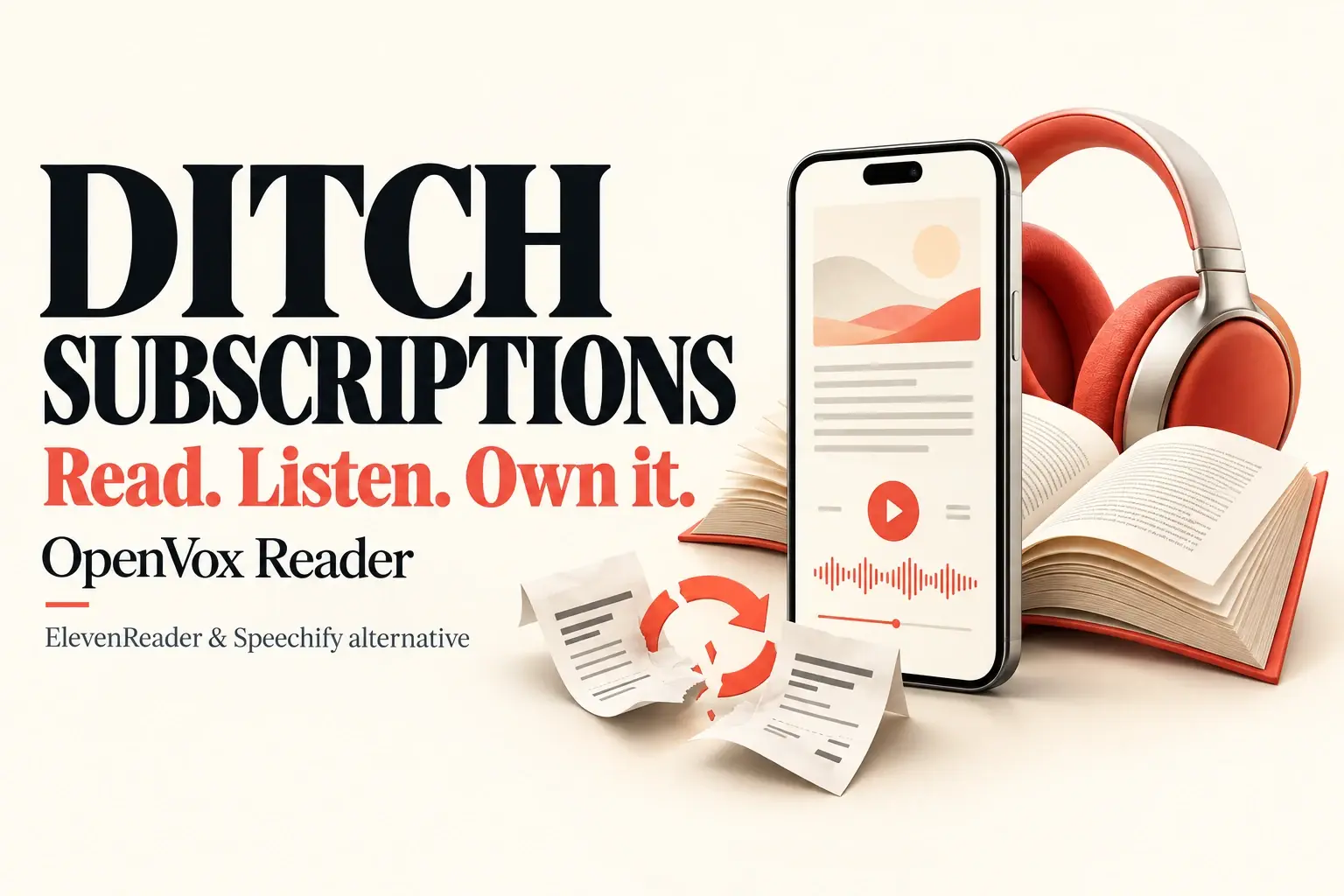 Tired of Subscriptions? An ElevenReader and Speechify Alternative illustration