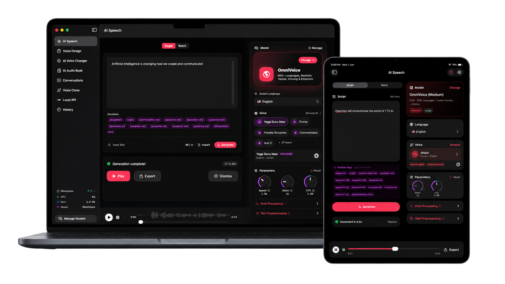 OpenVox running on Mac, iPad, and Windows