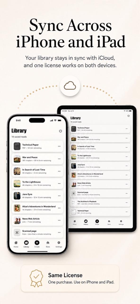 OpenVox Reader — iPhone and iPad sync