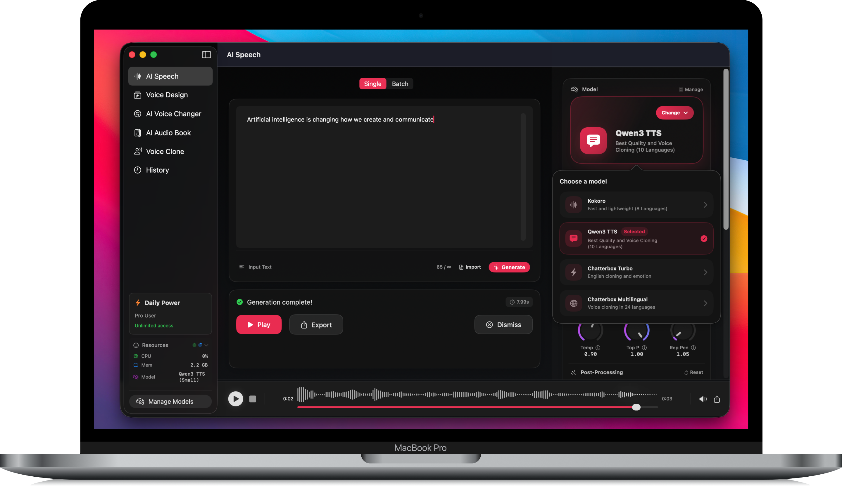 OpenVox local voice interface on Mac