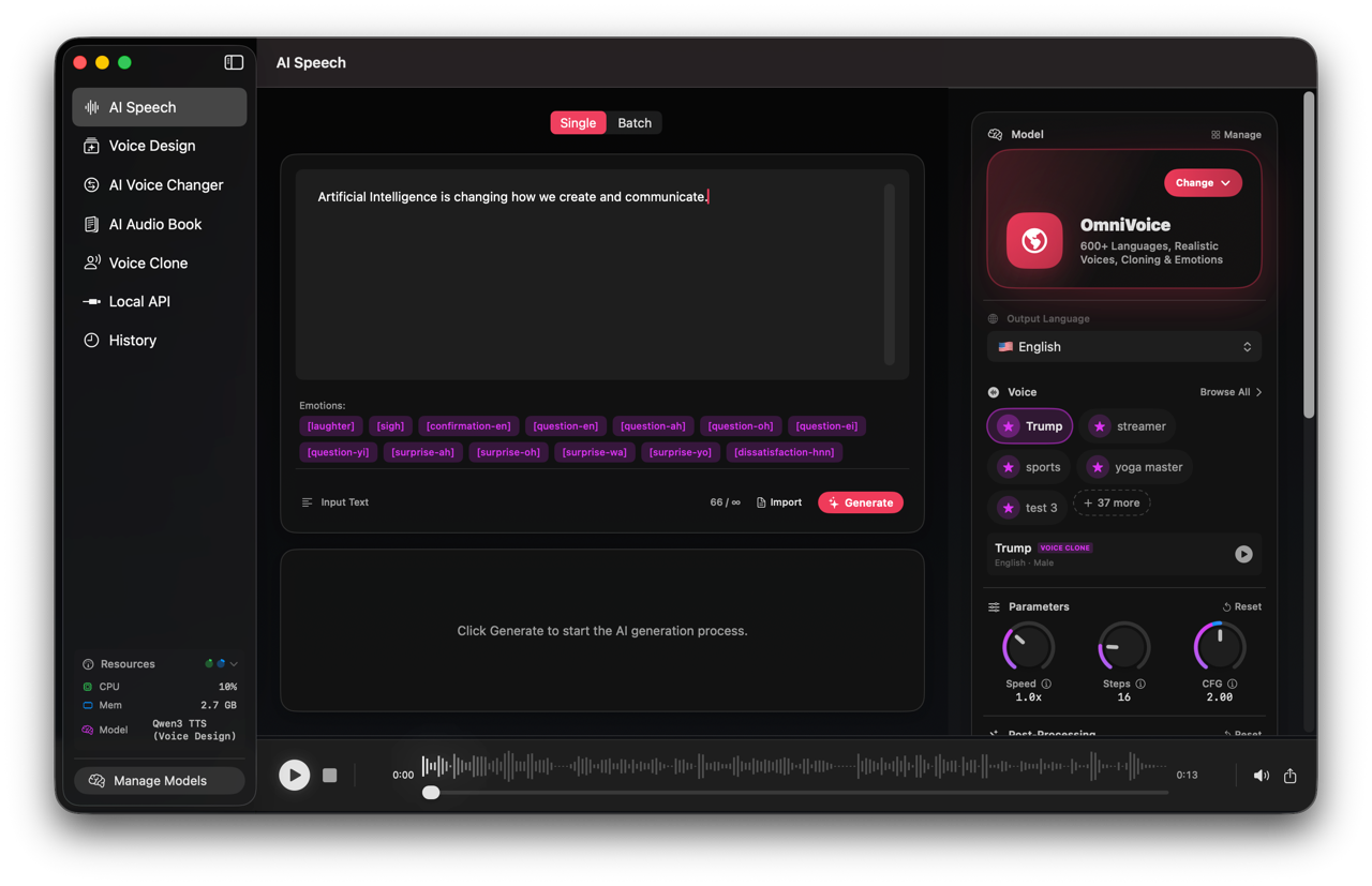 OpenVox local TTS and voice AI app for Mac